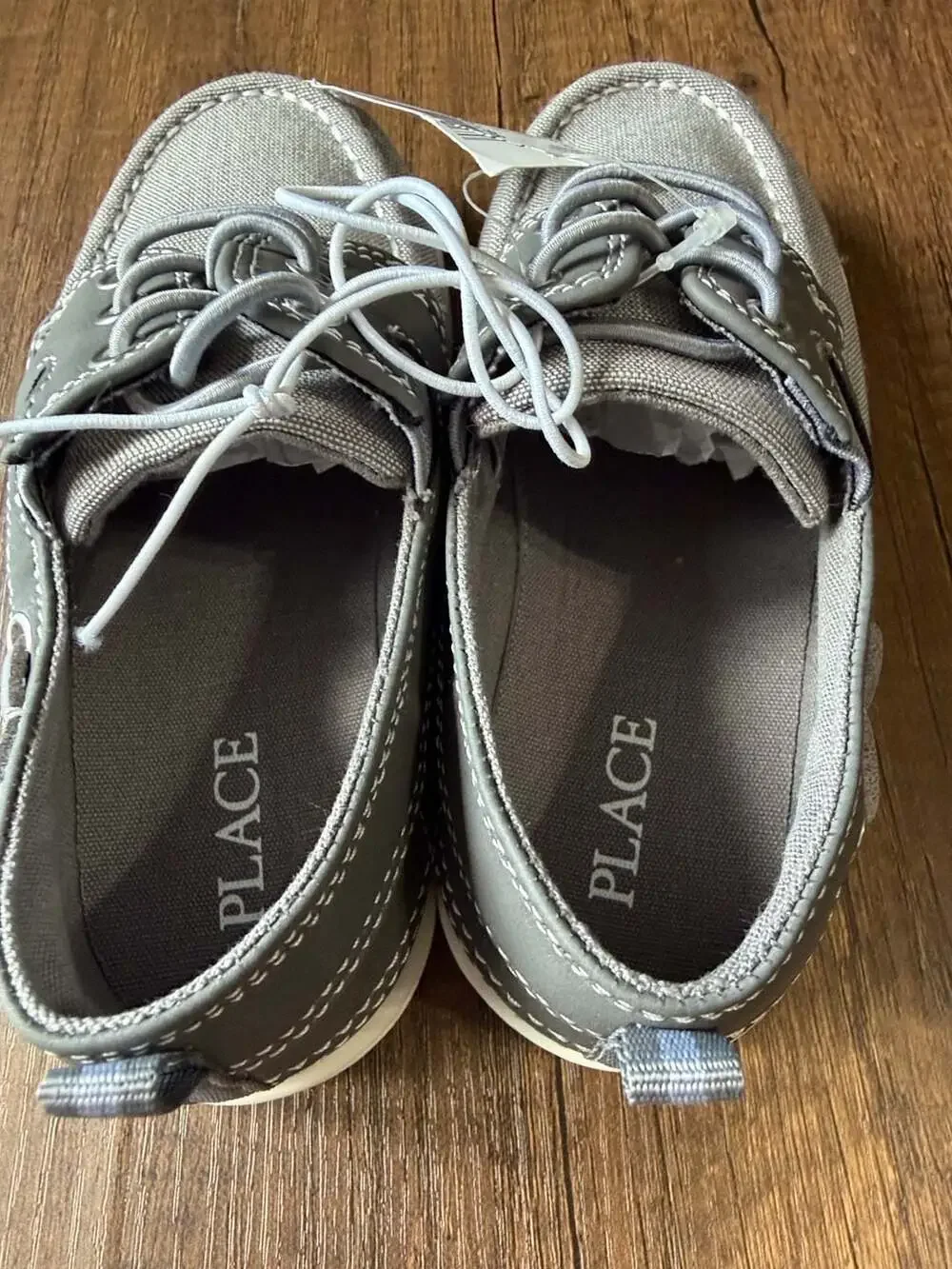 The Children's Place Boat Shoes Size 10 Grey Canvas